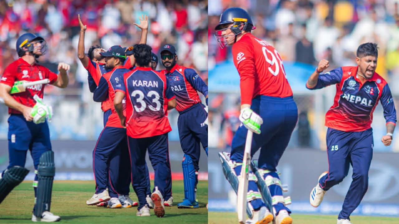 टि- २० विश्वकप : इङ्ल्यान्डसँग नेपाल ४ रनले पराजित