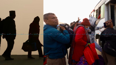 काठमाडौंबाट भोट हाल्न गाउँ फर्किंदै मतदाता